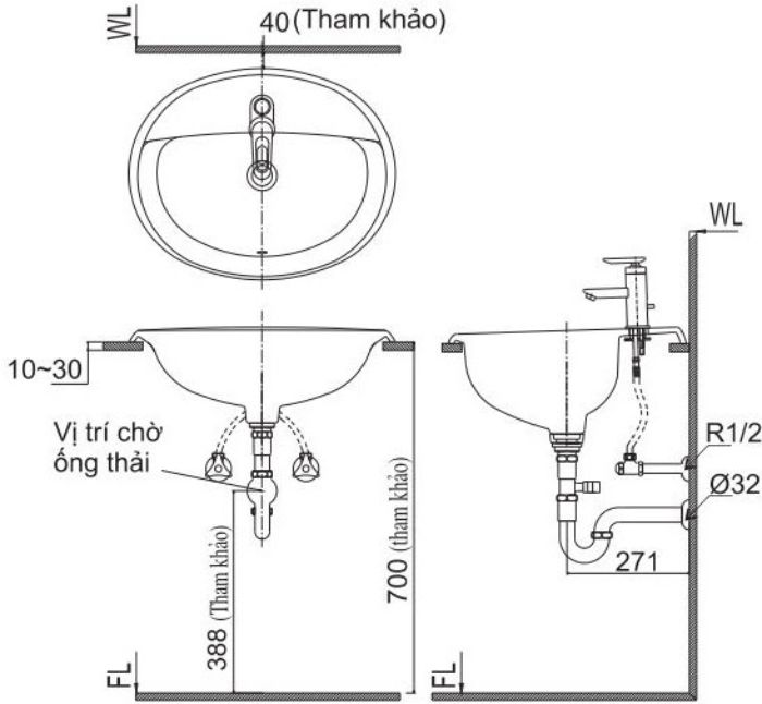 Cách lắp đặt lavabo âm bàn cho phòng tắm